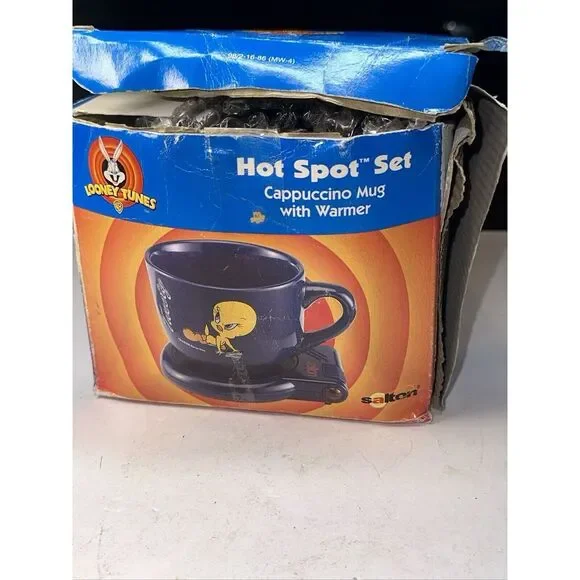 Looney Tunes Tweety‎ Bird Cup Mug Warmer Hot Spot Set Beverage Warmer Cappuccino - Picture 10 of 10